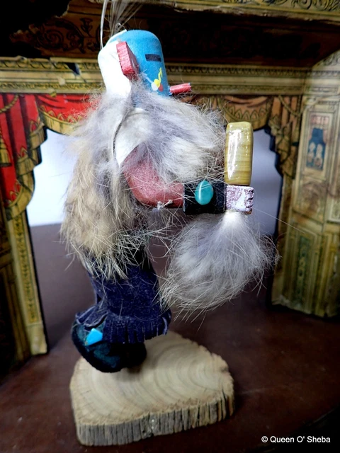Katsina Doll Native American Merry Singer Signed J. T. Vintage Natural Turquoise