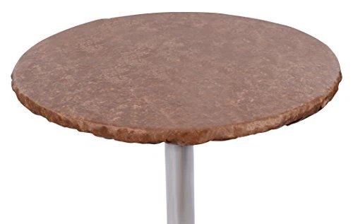 Heavy Duty Vinyl Round Fitted Tablecloth Table Cover with Flannel Backing Vib...