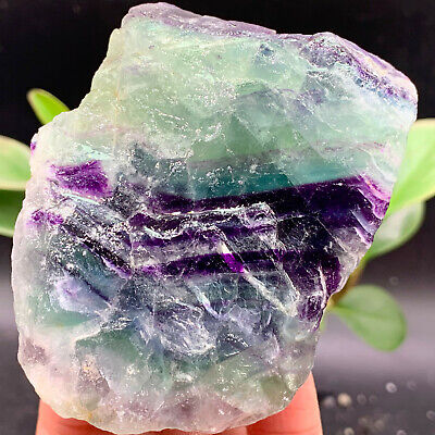 277g Natural beautiful Rainbow Fluorite Crystal Rough stone specimens cure