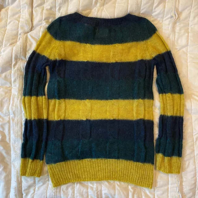 Boy. Band of Outsiders Sweater Womens 1 Striped Cable Knit Mohair Blend Long Slv 3