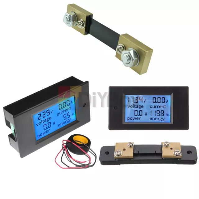 20A/50A/100A 75mV Shunt Resistor LCD Digital Display Volt Amp Power Watt Meter