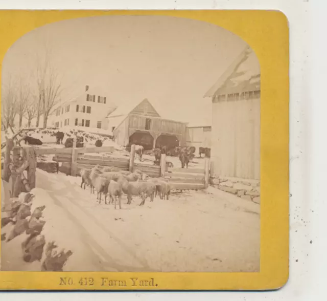 A Farm in the Winter Probably New Hampshire Kilburn Stereoview c1870