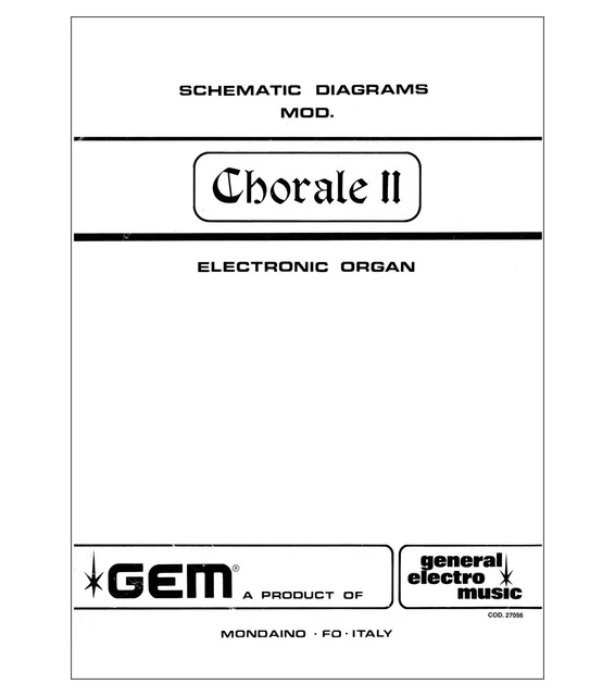 GEM G10 G20 G30 Service Manual Schematic Diagrams Circuit Diagram