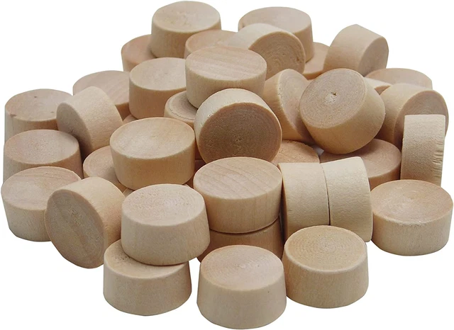 45-Pack 1/2" Flat Head Wooden Plugs
