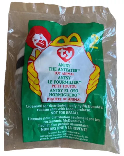 TY Teenie Beanie 1999 Babies McDonalds #2 Happy Meals Retired Antsy The Anteater