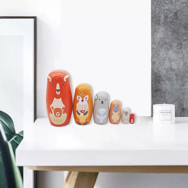 Handgefertigte tierförmige Nestpuppen Figuren für Kinder lebendige Matroschka