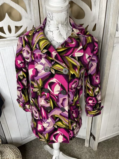 MISSONI for TARGET Girls Velvet Floral Jacket Coat Size Medium Colorful