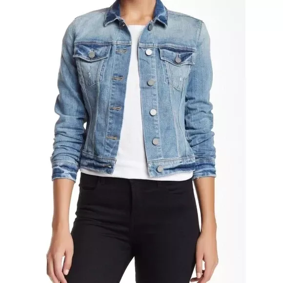 Paige Women Jacket Jean Premium Denim Vermont Blue Size S