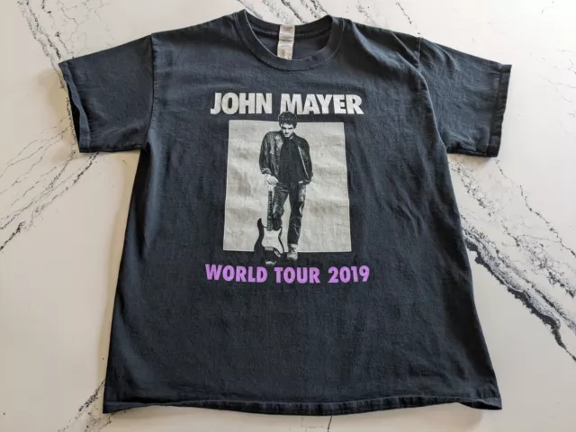 John Mayer World Tour 2019 Concert T-Shirt Size Medium Double Sided Big Graphics
