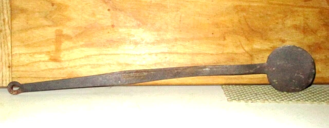 Antique Wrought Iron Blacksmith Hand Made Cooking Turner Spatula With Pig Tail