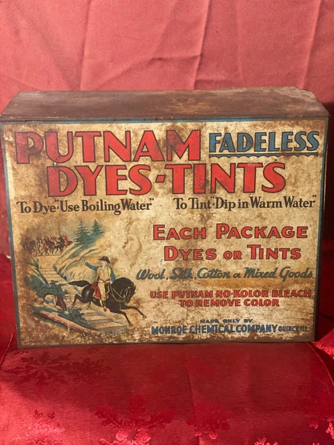 Monroe Putnam Fadeless Dyes Tints Store Counter Display Cabinet (Antique)