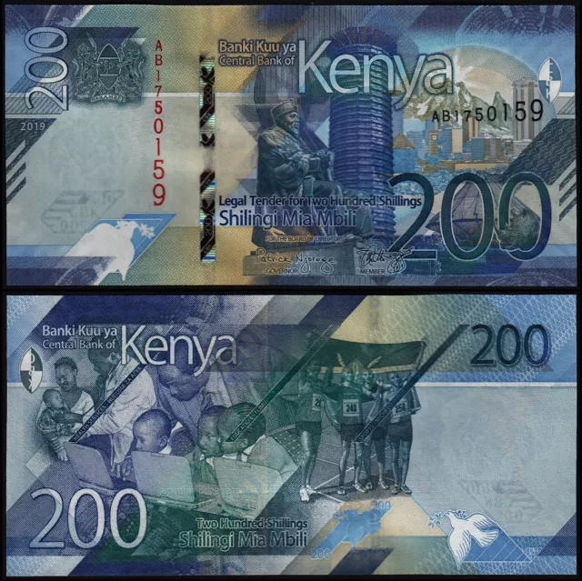 Kenya 200 Shillings (P New) 2019 Unc