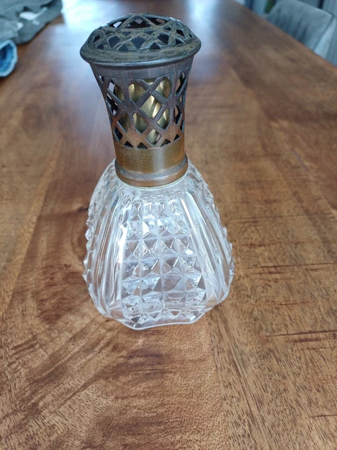 Lampe Berger Paris En Verre Moulé | Lampe à Pétrole Déco | Vintage Très Bon État