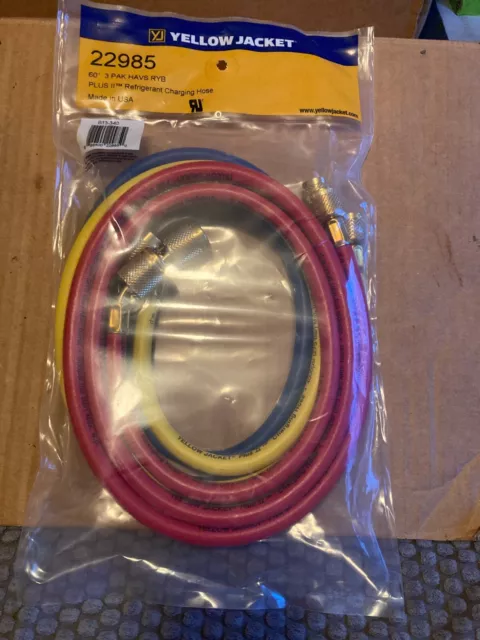 YELLOW JACKET 22985 5 ft Seal Right Charging Hoses - 3 Pack
