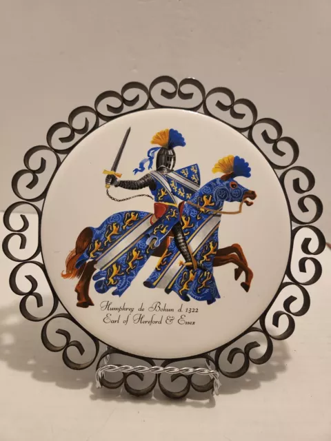 English Knight Ceramic Tile Trivet, Renaissance Themed, Earl Of Hereford And...