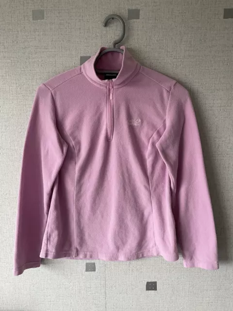 JACK WOLFSKIN Technopile Women's Fleece 1/3 Zip Pink Jumper, Size M, UK 12