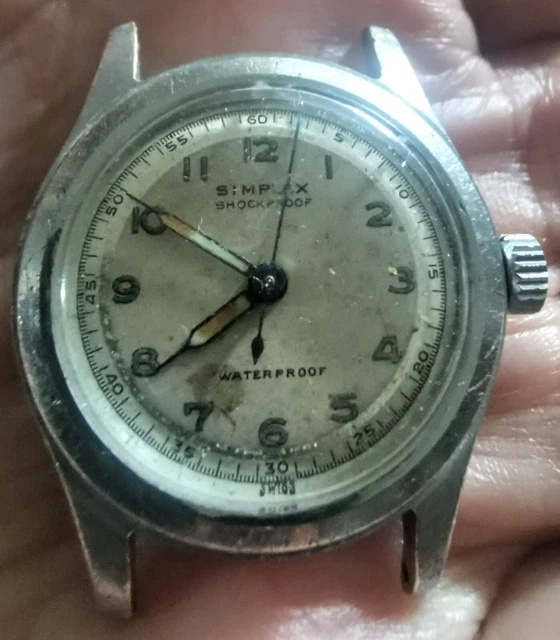 SIMPLEX-COLOMBY WATCH CO. Swiss Gents Working Vintage Military Type ...