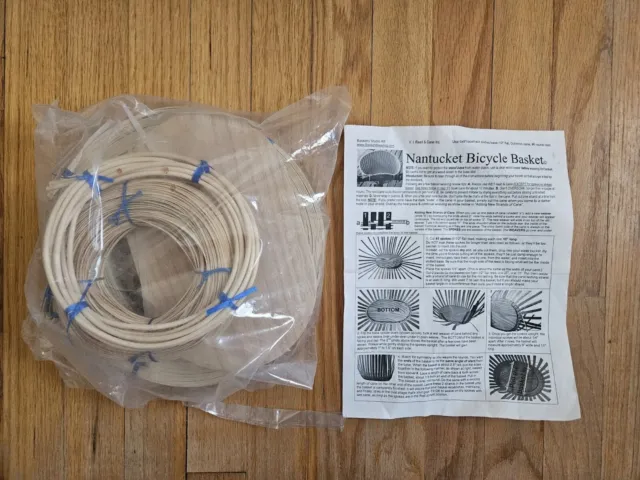 Kit completo de cesta de bicicleta Nantucket: suministros de tejido, caña, patrón