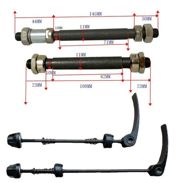 MTB Bici Bicicletta Mozzo Ruota Asse Anteriore Posteriore Cavo con Rapido Leva