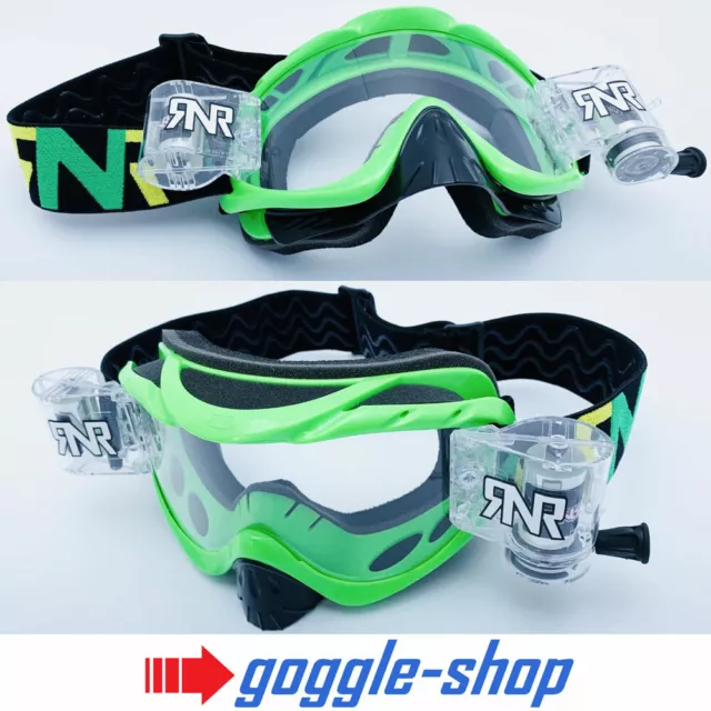 Rip N Roll Motocross Enduro MX Vélo Lunettes Hybrid RNR - Citron Vert