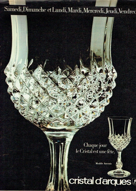 publicité Advertising 0323 1981   cristal d'Arques  verrerie c'est la fete