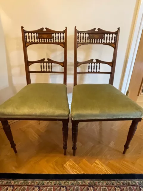 Two beautiful ornate Edwardian or Victorian antique chairs