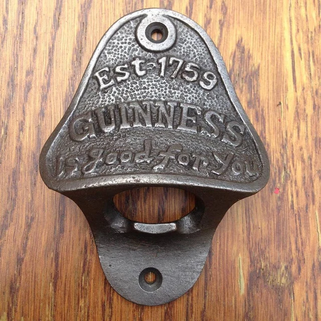 Cast Iron Wall Mounted Vintage Antique Style Bottle Opener GUINNESS