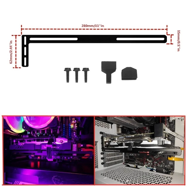 Supporto Per Scheda Grafica GPU In Lega Di Alluminio (3 Pezzi) Regolabile 4,8-8 Cm Con Base Magnetica E Livella – Antisede E Antigraffio - 4