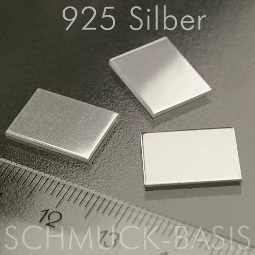 3 Stück Silberblech echt 1,0 mm, 925er Silber Sterlingsilber 15 x 11 mm