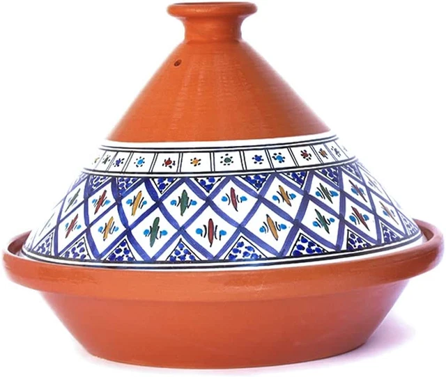 Kamsah Hand Made and Hand Painted Tagine Pot | Moroccan Ceramic Pots for Cooking