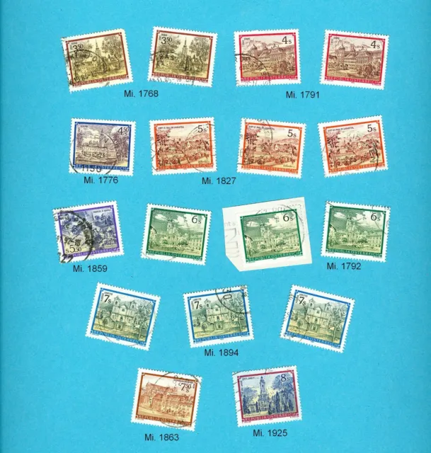 Republik Österreich 1984-88, Klöster, Lot Briefmarken 17 pcs.