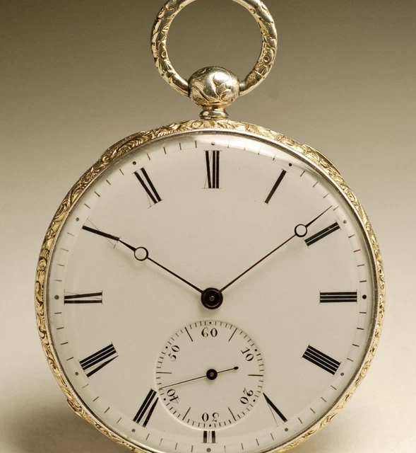 Montre Gousset RIVOLIA En Argent – Style Vintage Gravé, Mécanisme Cylindre, Unisexe