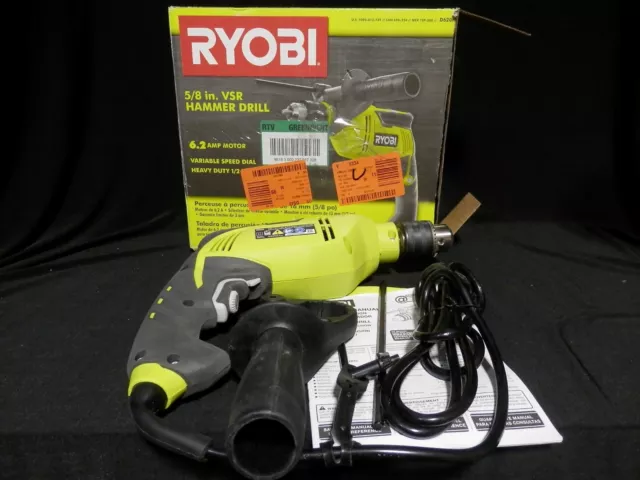 Ryobi 5/8"  VSR Hammer Drill 6.2 amp Heavy Duty 1/2" Keyed Chuck RPM 2700 D620H