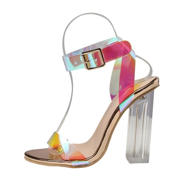 1 paio di sandali colorati tacco alto donna sandali moda scarpe estive calzature