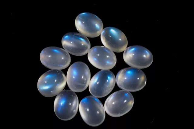 AAA+ Top Second Quality Rainbow Moonstone Cabochon Natural Oval Shape 10x8 mm
