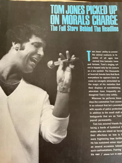 Tom Jones, Two Page Vintage Clipping