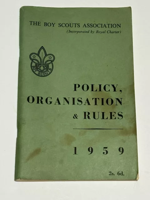 Vintage The Boy Scouts Association Policy, Organisation & Rules Book 1959 UK