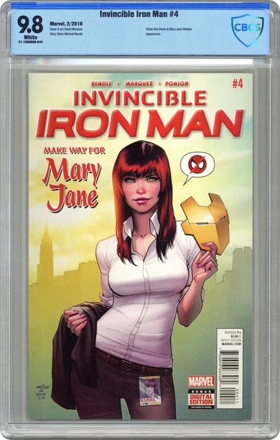 Invincible Iron Man #4 CBCS Graded 9.8 David Marquez MARY JANE Cover Marvel