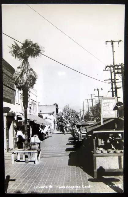 Los Angeles CA~1940's Olvera Street~Market~Candles~RPPC