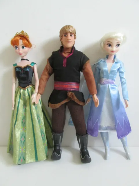 Disney Store Frozen 2 Singing Anna & Elsa Dolls & Kristoff Doll