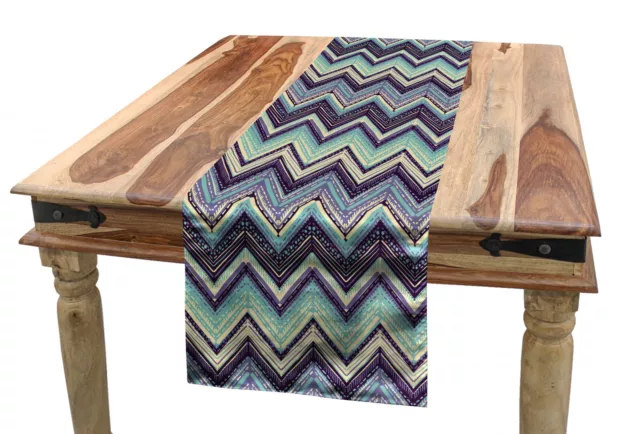 ikat Camino de Mesa Teja Chevron