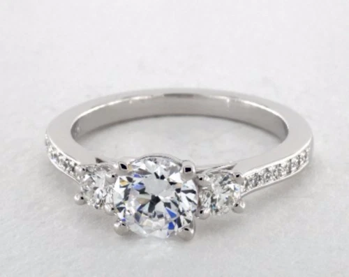 1.80Ct Rund Künstlicher Diamant Hochzeit Ring 14K Weißgold Größe 6.5 7 8
