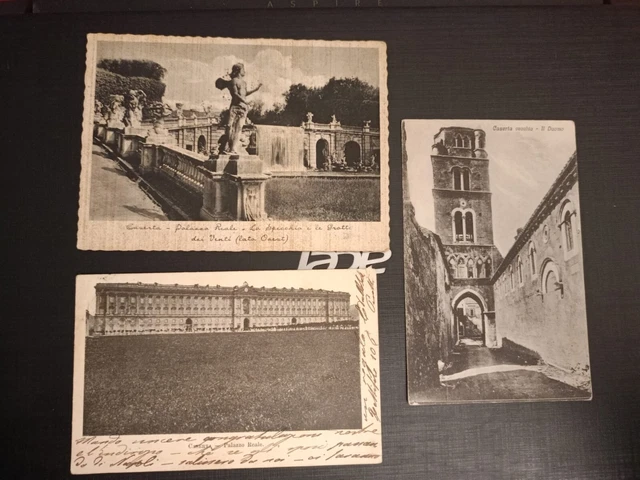 3 Cartoline Caserta Palazzo Reale e Grotte dei Venti il Duomo Viaggiate
