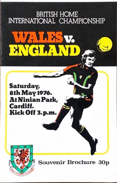 Wales V England Football Programme - Home International - 8th May 1976