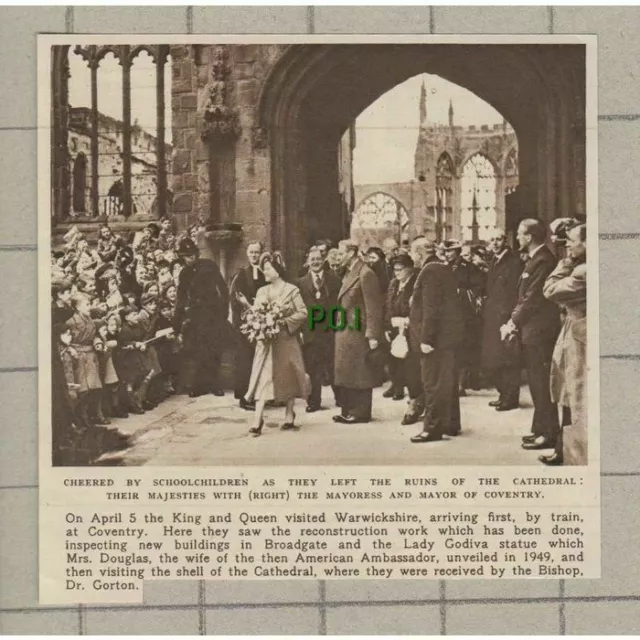 (3606) Coventry Cathedral Warwickshire Royal Visit Bishop Dr Gorton  - 1951