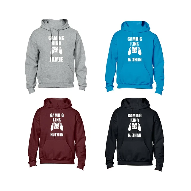 Mens Personalised Gaming Gamer Hoodie Hoody Sweatshirt Top Jumper Fathers Day