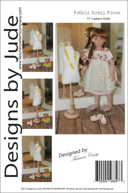 Fabric Dress Form Sewing  Pattern for 11" Leeann Dolls Affordable Designs