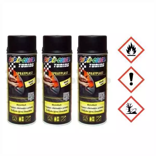 3x 400 ML Dupli Color Peinture 388033 Noir Mat Spraylast