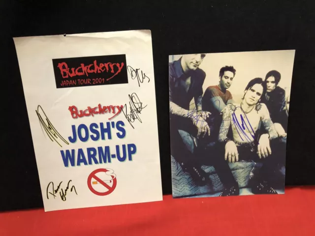 BUCKCHERRY Incredibly Rare Autographed Warm Up Room Japan Tour+Josh&Keith Photo