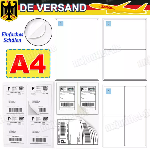 Etiketten Klebeetiketten DIN A4 Bögen selbstklebend Aufkleber Versandetiketten